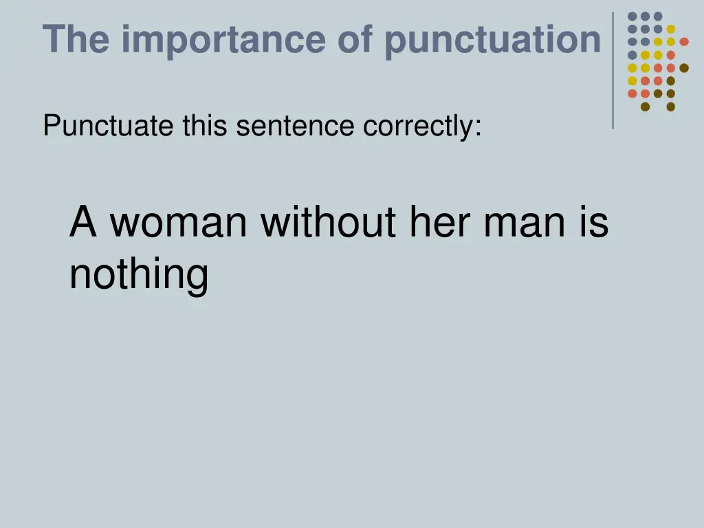 the importance of punctuation