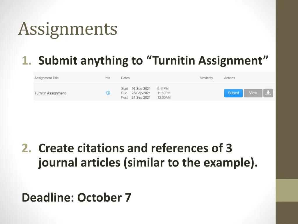 assignments