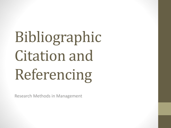 bibliographic citation and referencing