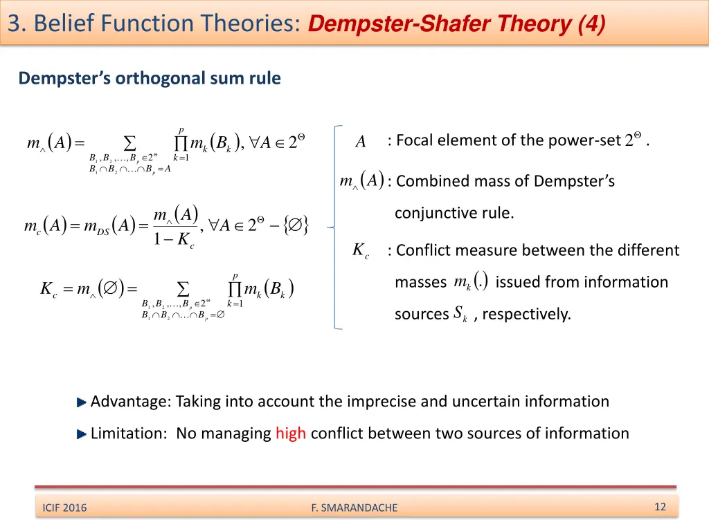 3 belief function theories dempster shafer theory 3