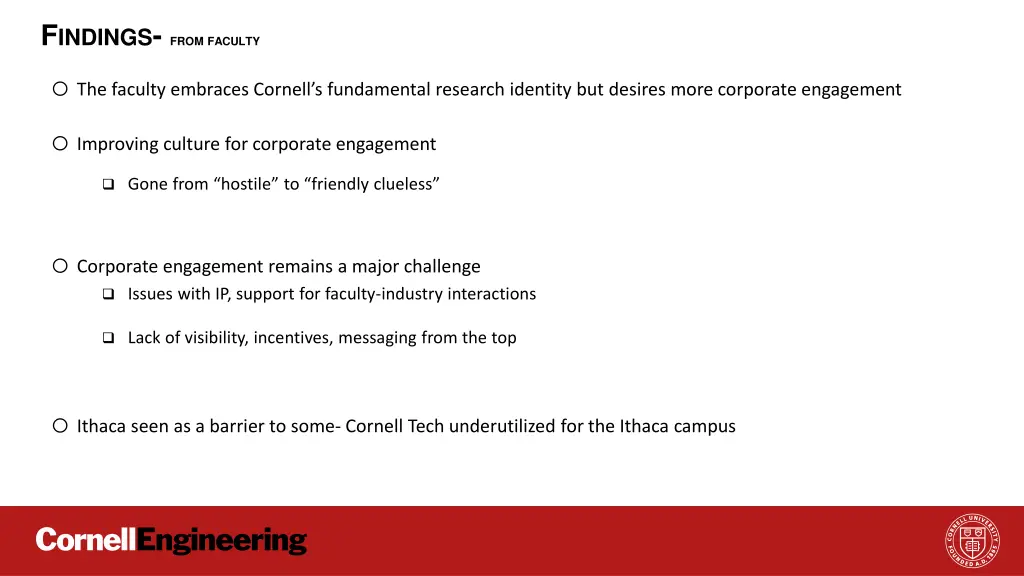 f indings from faculty