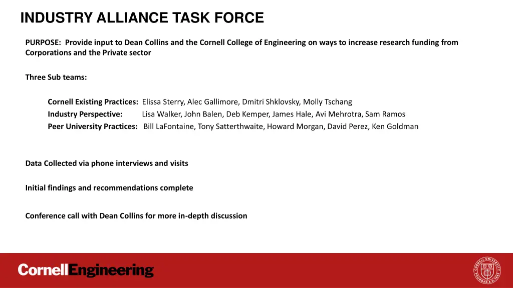 industry alliance task force