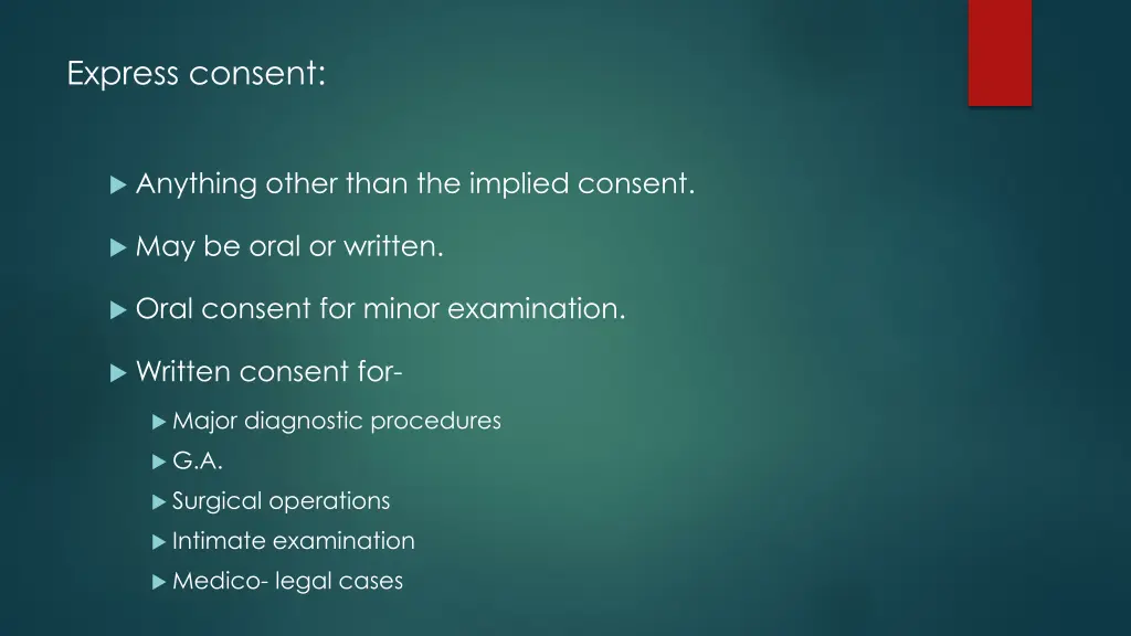 express consent