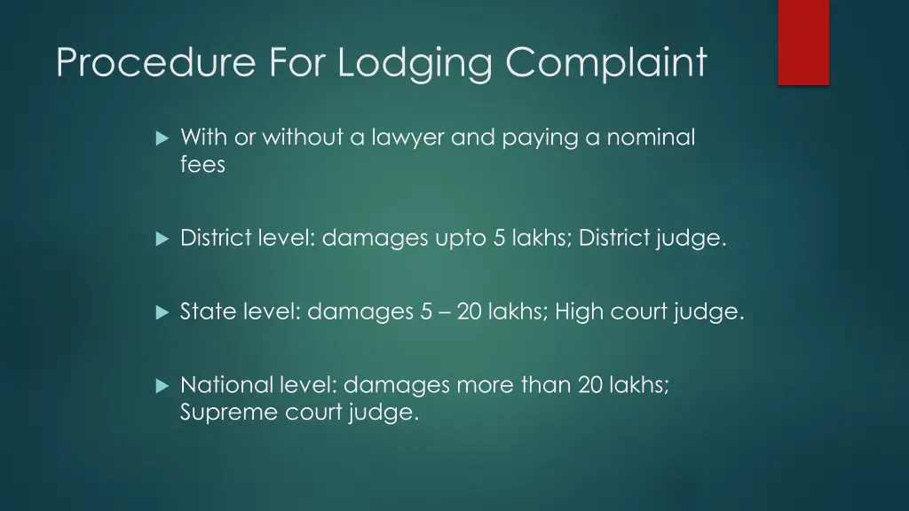 procedure for lodging complaint