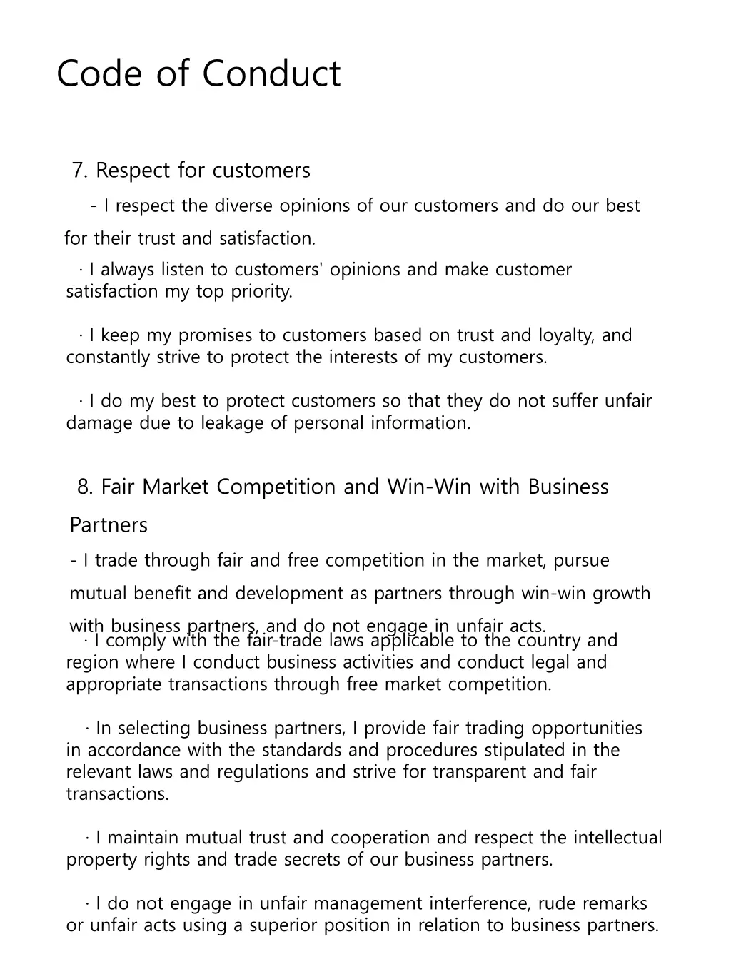 code of conduct 5