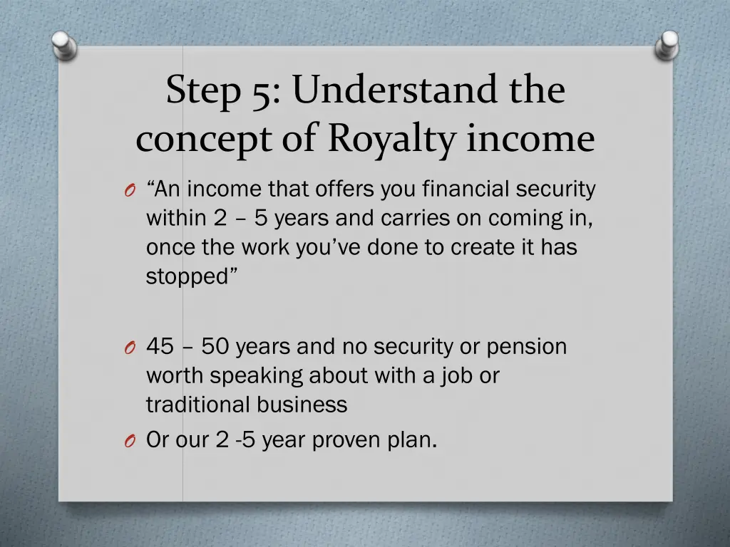 step 5 understand the concept of royalty income