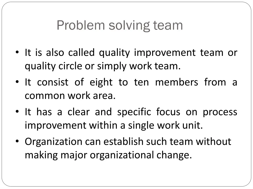 problem solving team