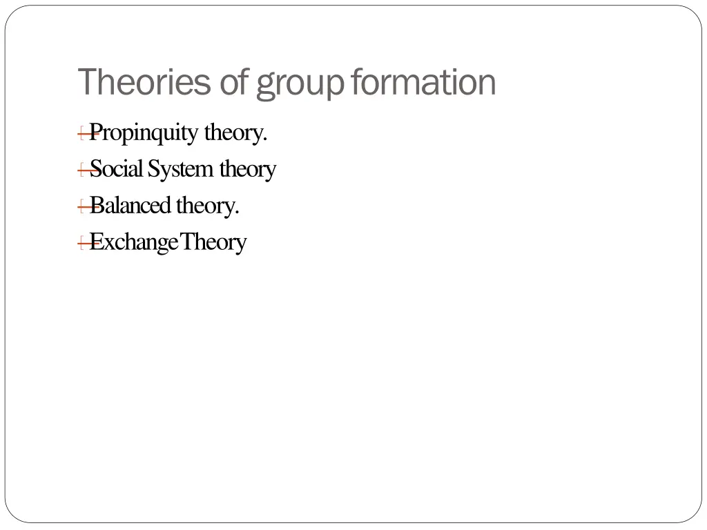 theories of groupformation