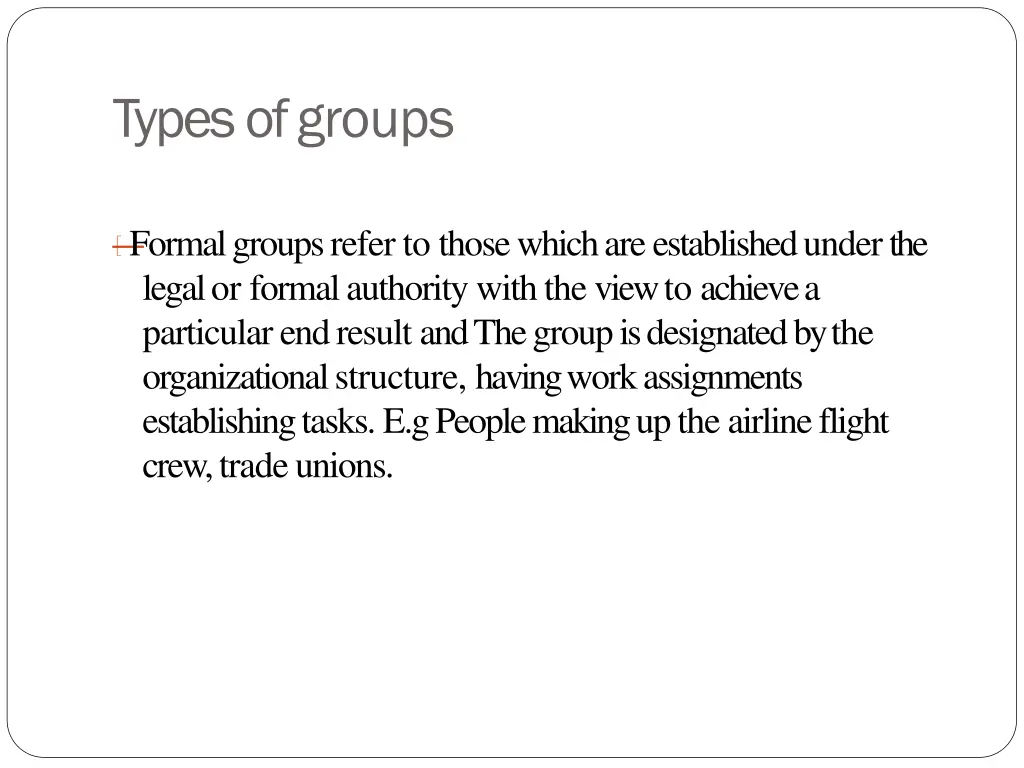 types ofgroups