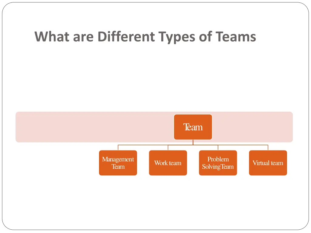 what are different types of teams