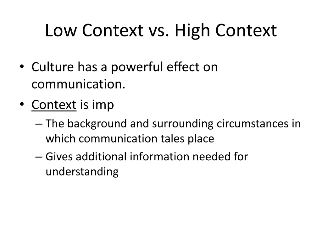 low context vs high context