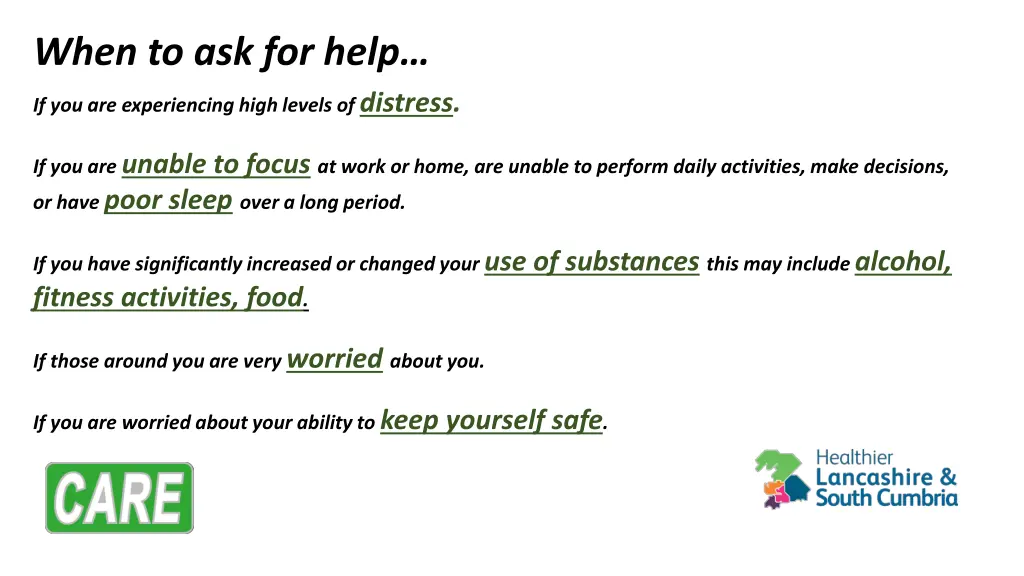 when to ask for help