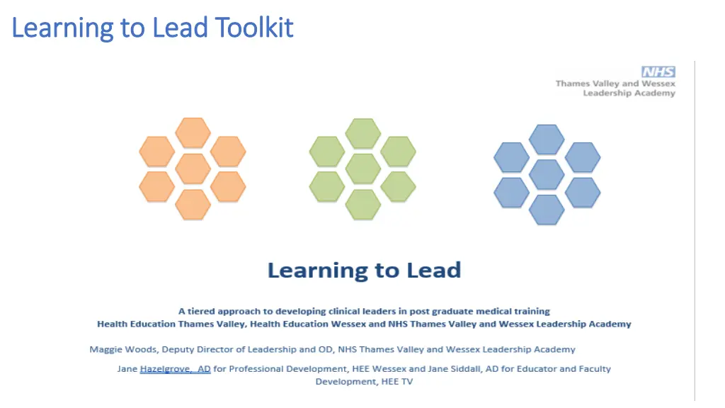 learning to lead toolkit learning to lead toolkit