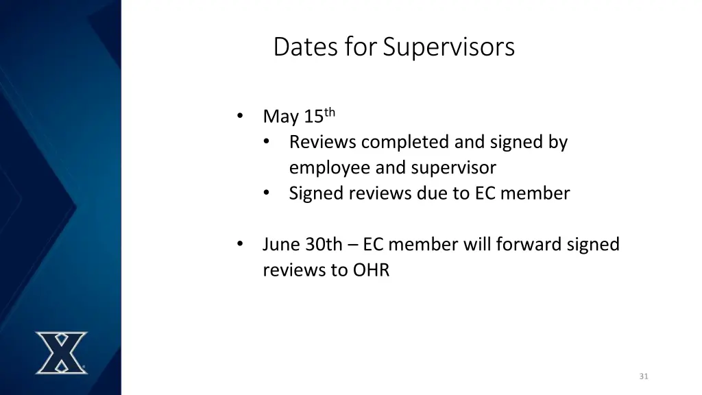 dates forsupervisors