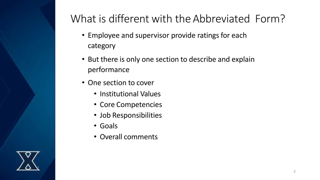 what is different with theabbreviated form