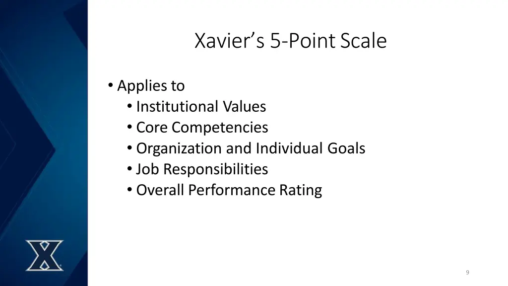 xavier s 5 pointscale 1