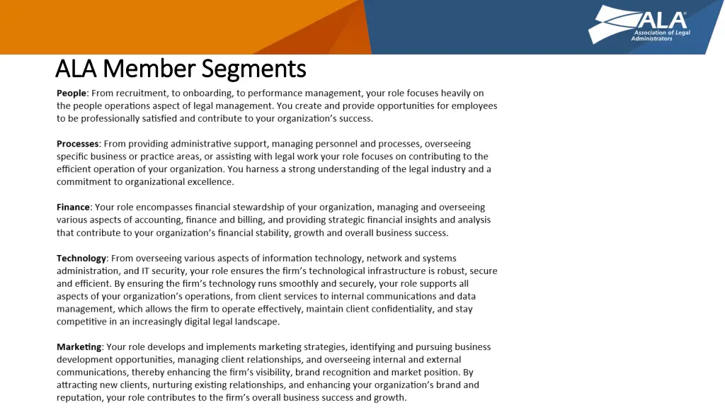 ala member segments ala member segments