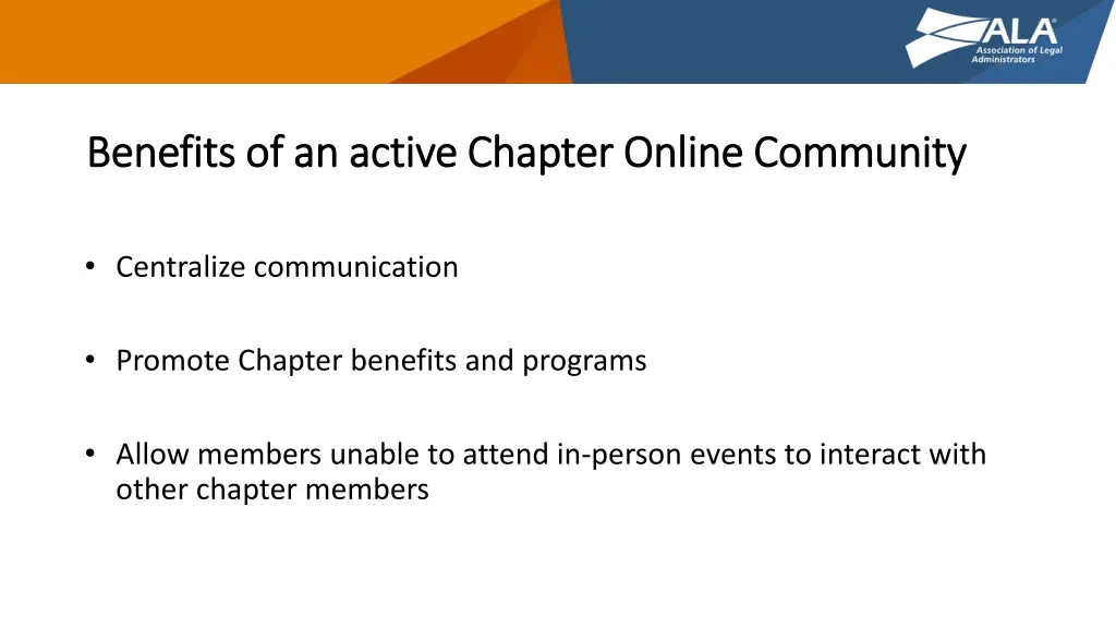 benefits of an active chapter online community