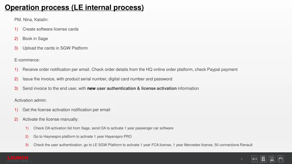 operation process le internal process
