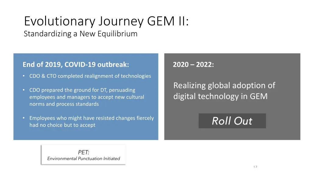evolutionary journey gem ii standardizing