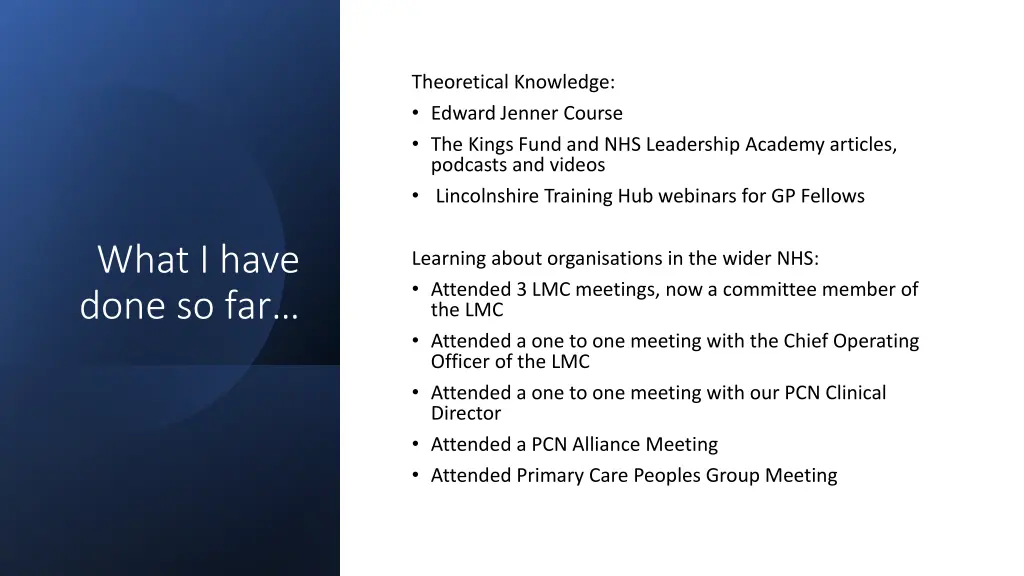 theoretical knowledge edward jenner course