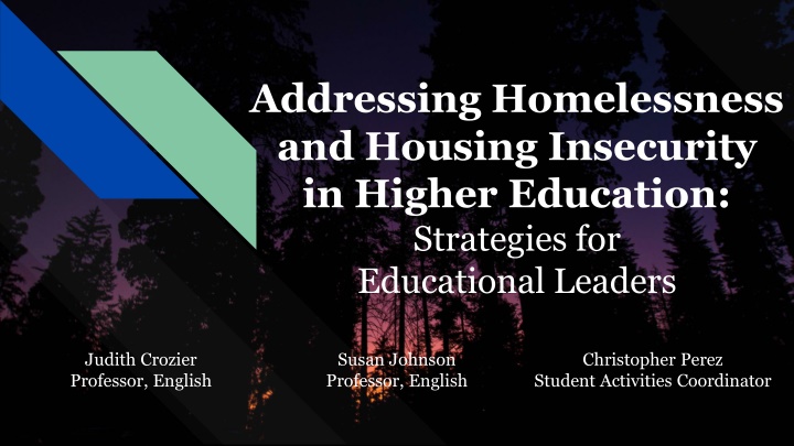addressing homelessness and housing insecurity