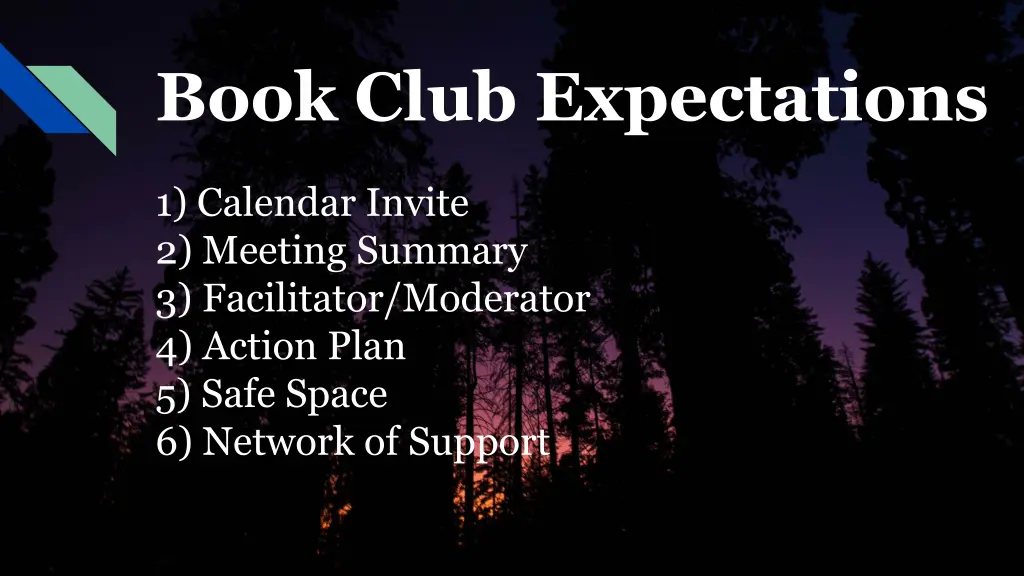 book club expectations