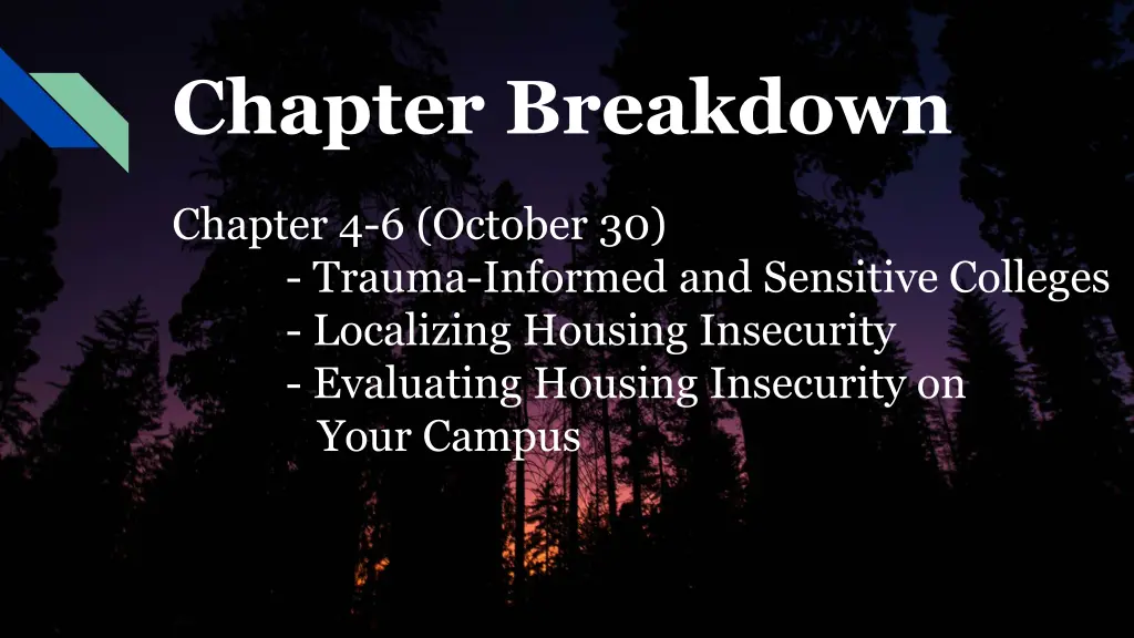 chapter breakdown 1