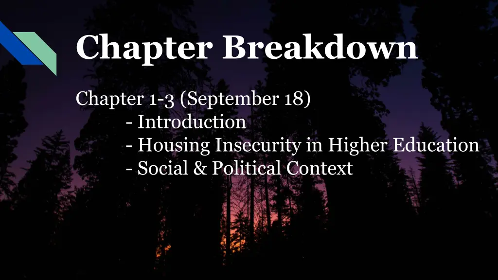 chapter breakdown