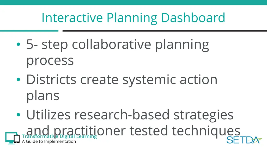 interactive planning dashboard