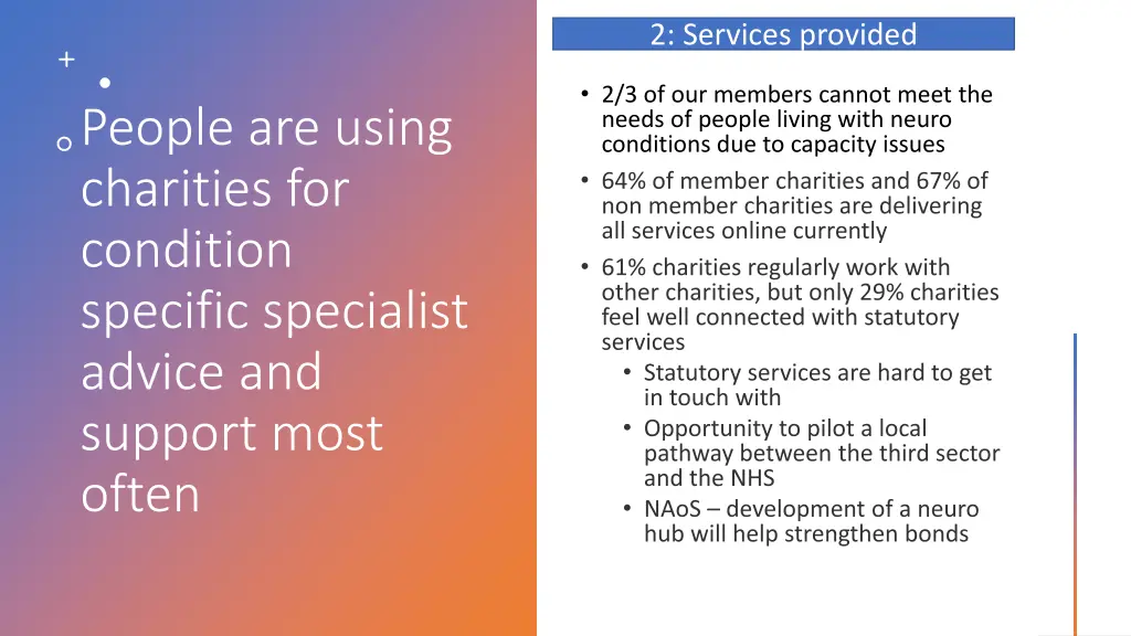 2 services provided