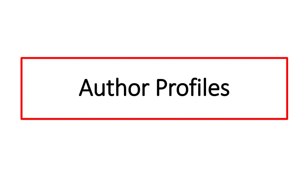 author profiles author profiles