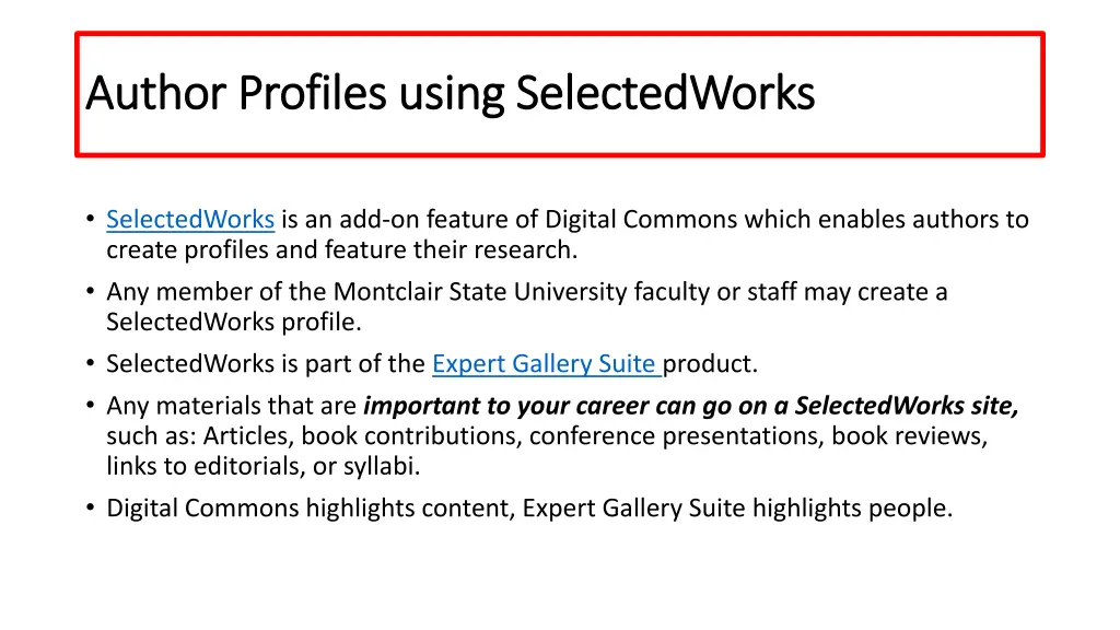 author profiles using author profiles using