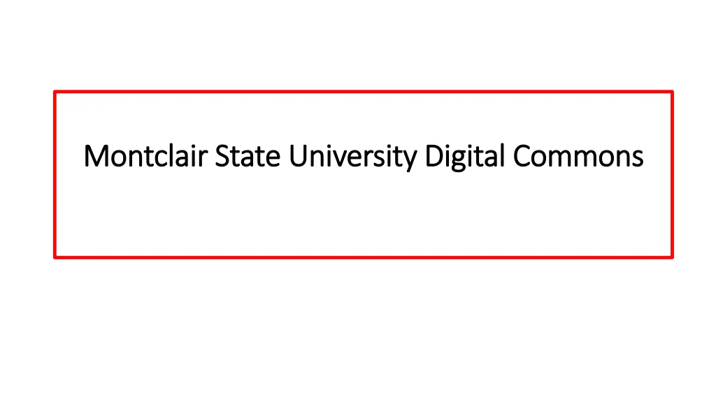 montclair state university digital commons 1