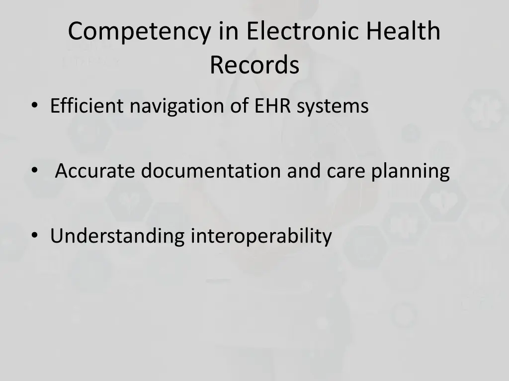 competency in electronic health records