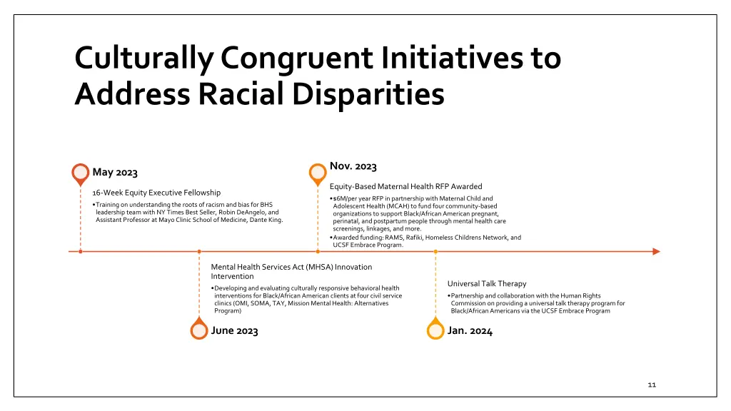 culturally congruent initiatives to address