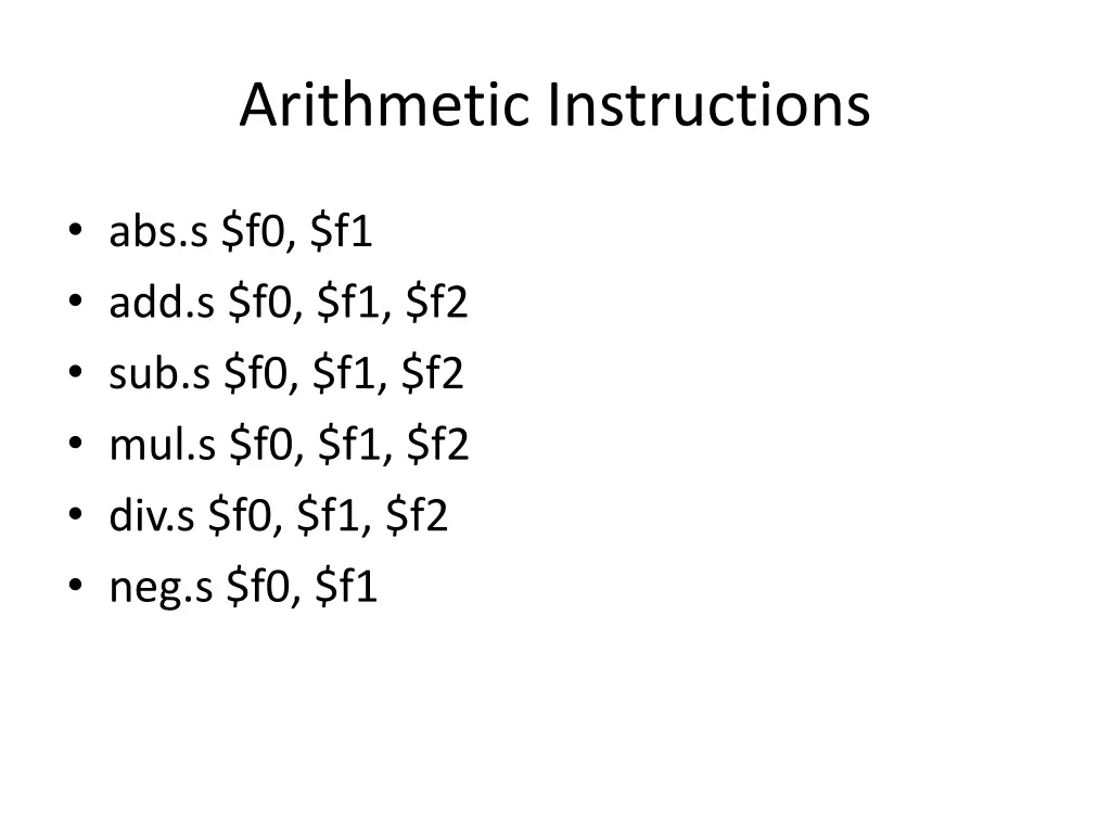 arithmetic instructions