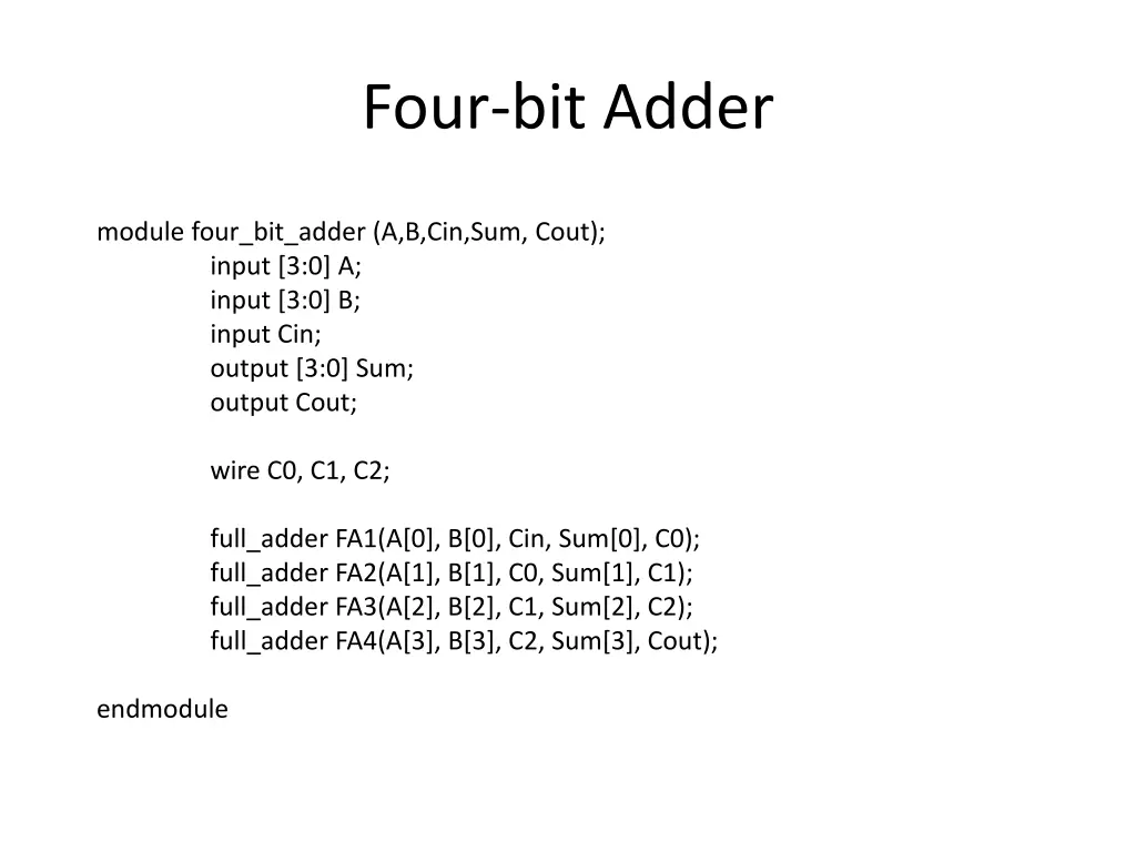four bit adder