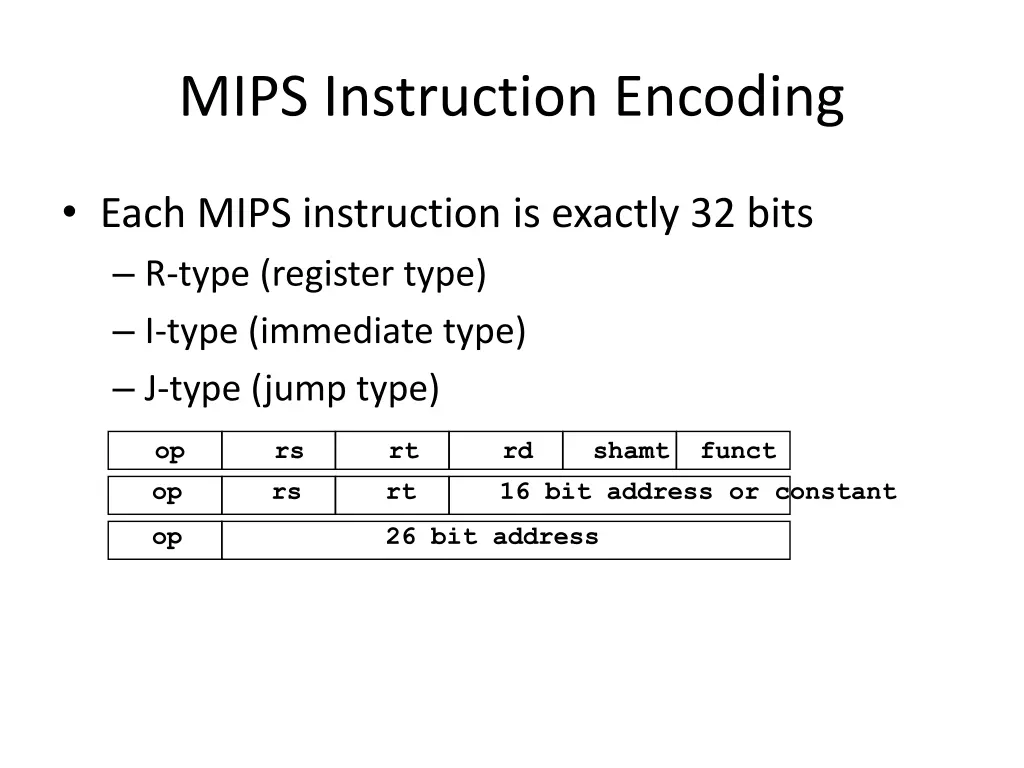 mips instruction encoding