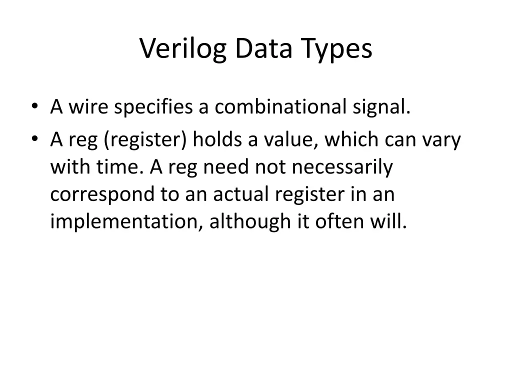 verilog data types