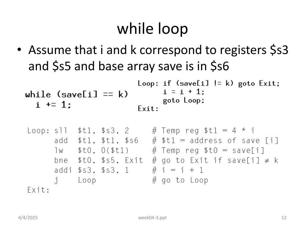 while loop
