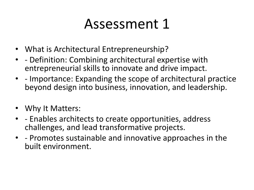 assessment 1