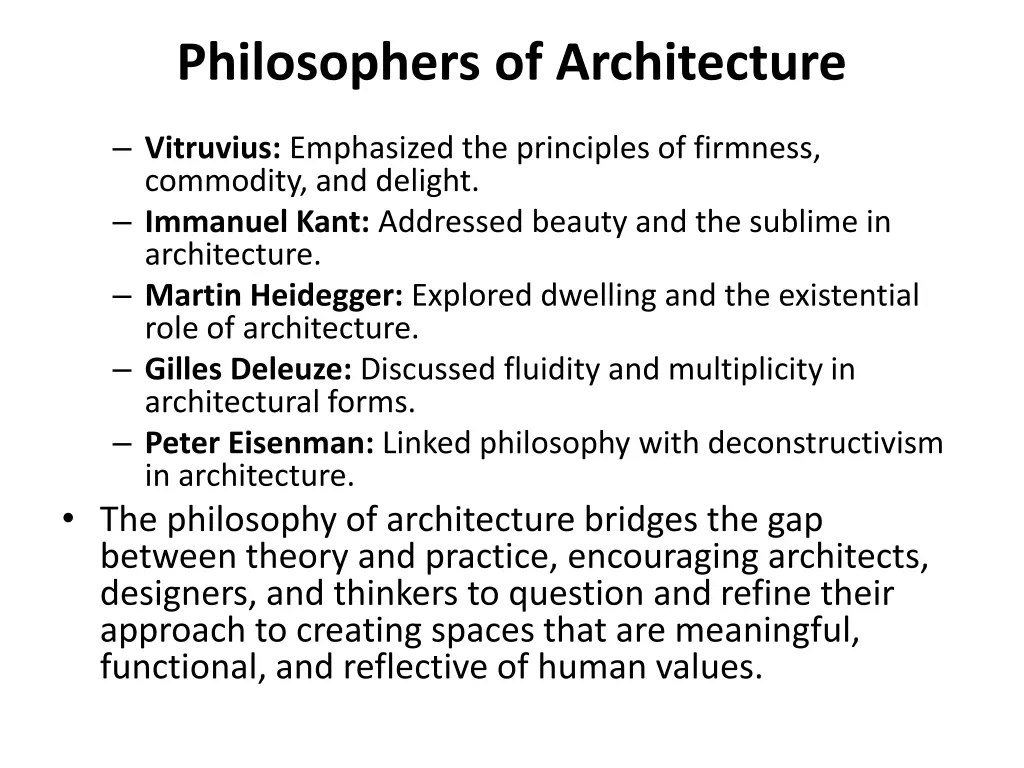 philosophers of architecture