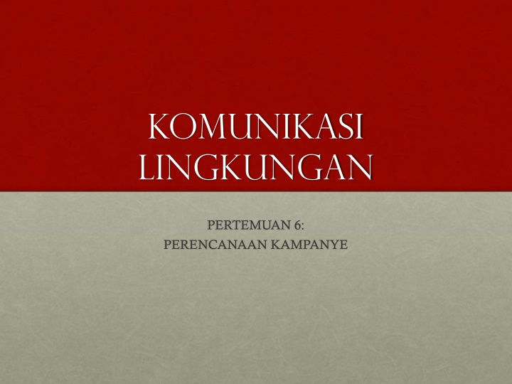 komunikasi lingkungan