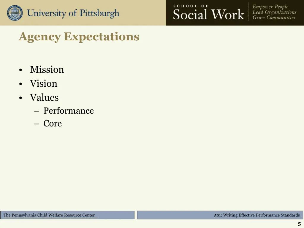 agency expectations