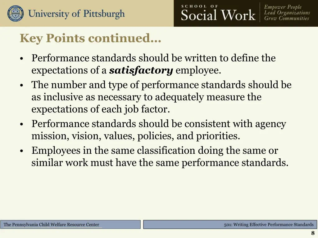 key points continued