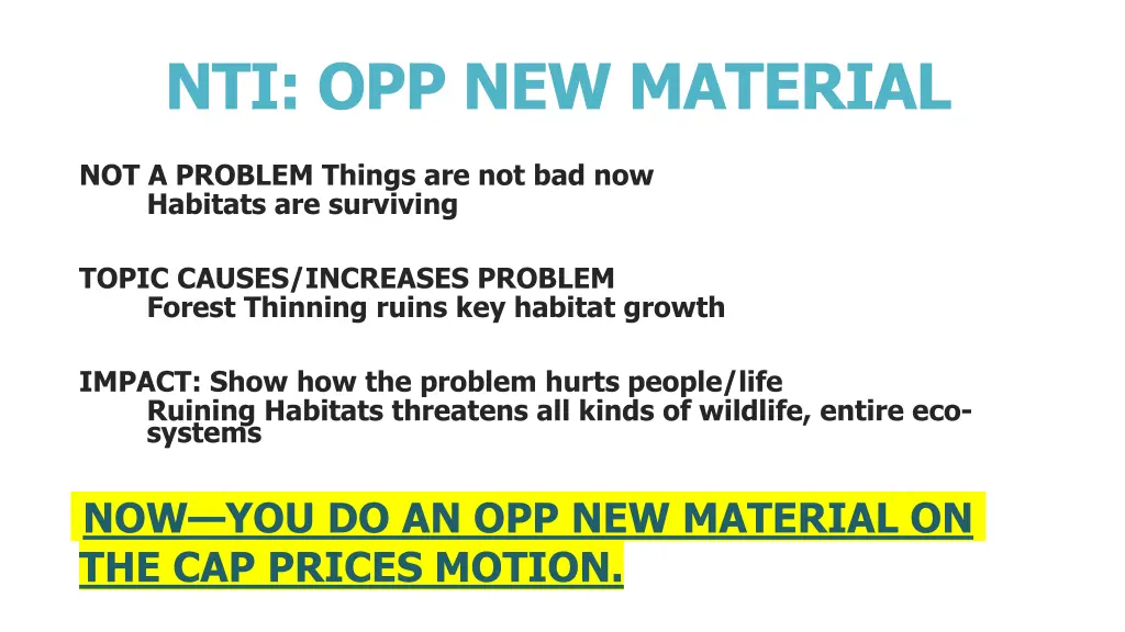 nti opp new material