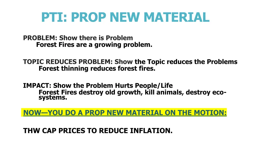 pti prop new material