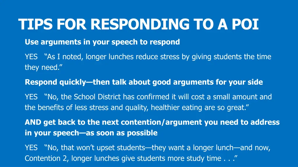 tips for responding to a poi 1