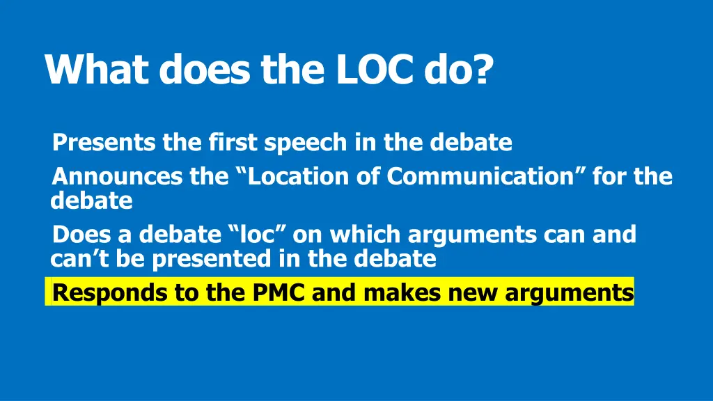 what does the loc do 1